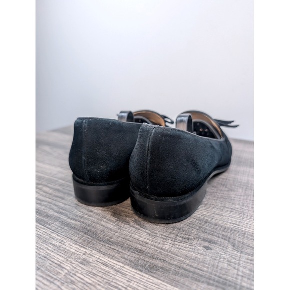 Stuart Weitzman Keegan Bow Loafer Black Suede Bow Flats Women Size 7.5 - Picture 5 of 6